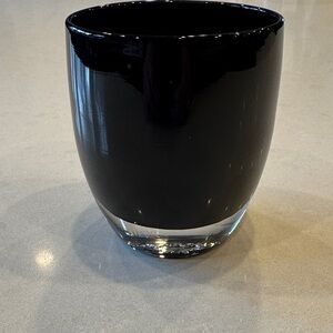 Sleek Black Glass baby candle holder tee pc black